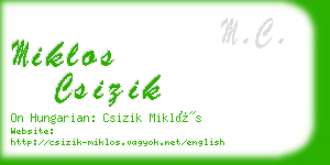 miklos csizik business card